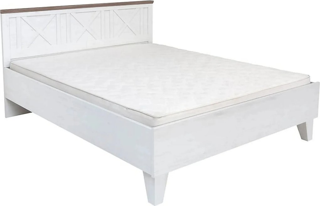 Cadru pat STOCKHOLM 160x200, pin alb andersen/stejar sonoma, PAL
