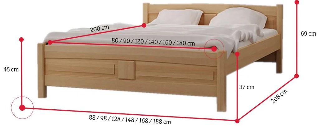 Supermobel Pat înalt JOANA + somieră GRATIS, 120x200cm, anin-lac