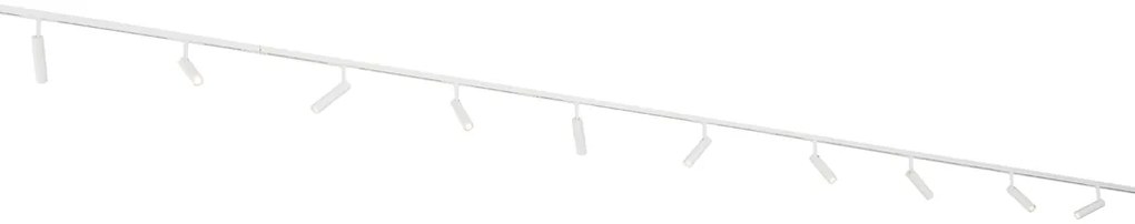 Sistem de iluminat pe șine modern cu 10 spoturi albe monofazate - Slimline Uzzy