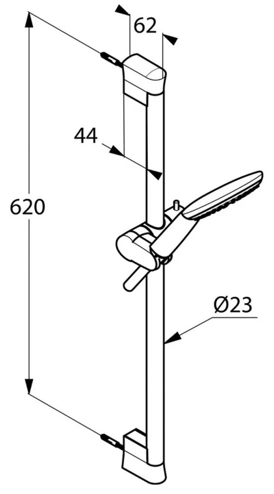 Set dus cu bara 60 cm crom Kludi Freshline, 1S