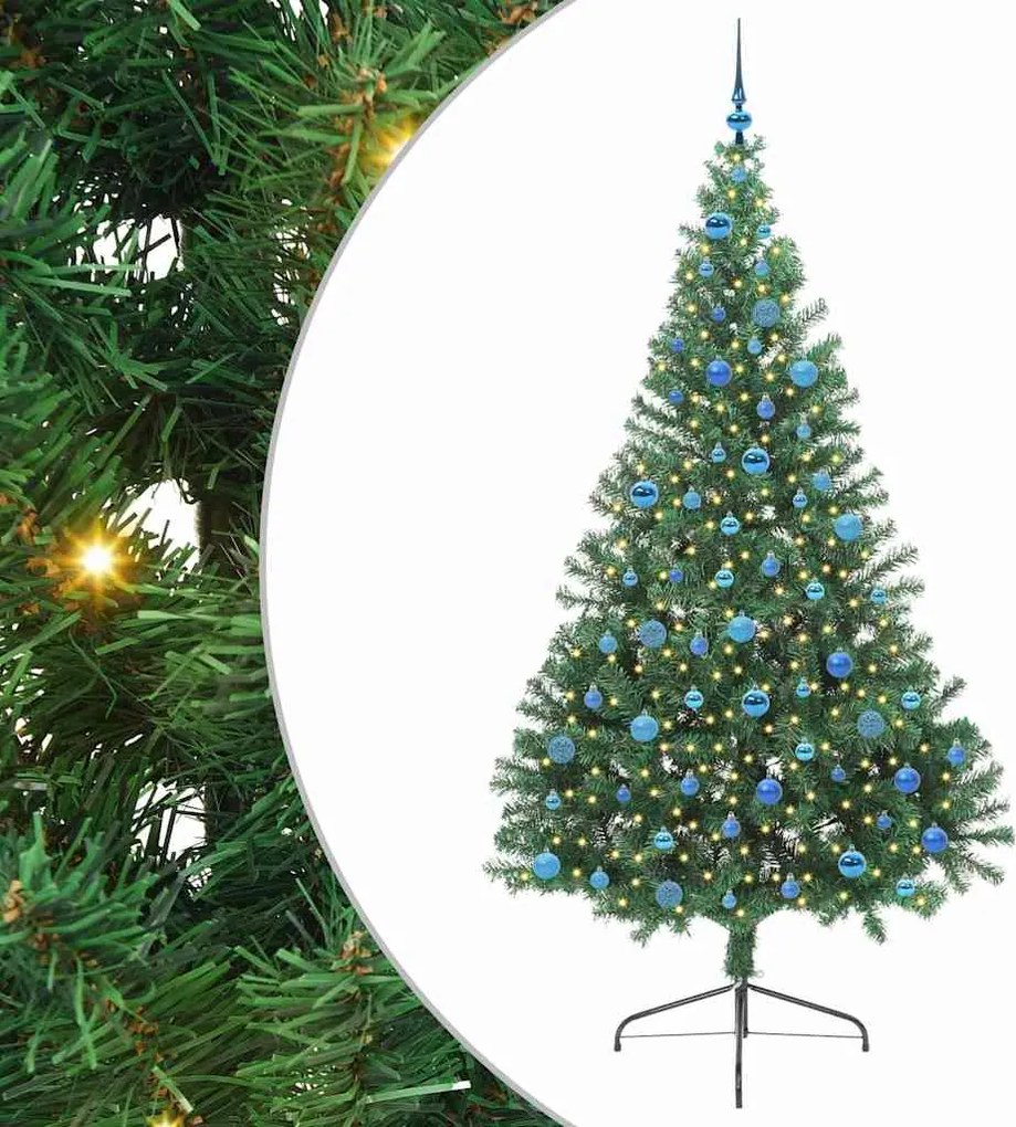 vidaXL Pom de Crăciun artificial pre-iluminat Verde 240 cm PVC