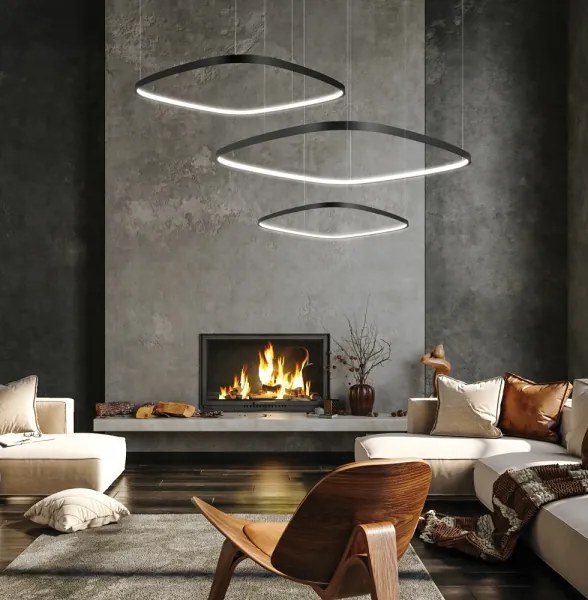 Lustră LED reglabilă pe cablu LORENZO LED/70W/230V 3000/4000/6000K neagră + telecomandă