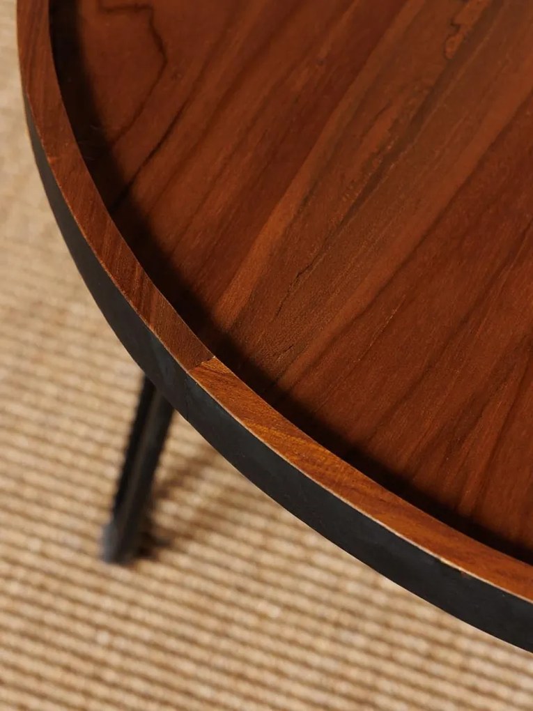 Masuta de cafea, rotunda, din lemn de tec, Edge