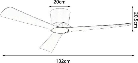 ZEVENTI - Ventilator de tavan AUREX LED, 24 W, 230 V, Wi‑Fi Tuya, negru, cu telecomandă