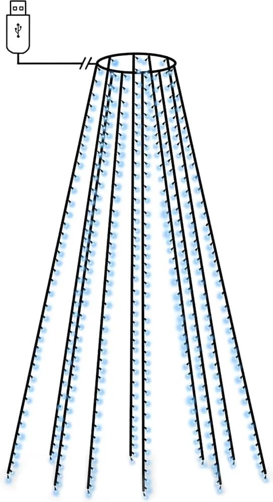 vidaXL Instalație brad 500 LED-uri albastru 500 cm interior/exterior