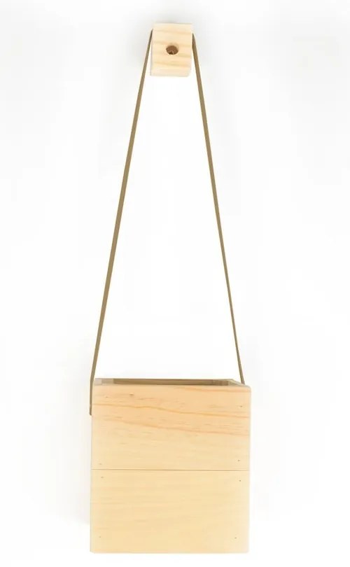 Ghiveci din lemn de brad Surdic Colgante, 17 x 62 cm, maro