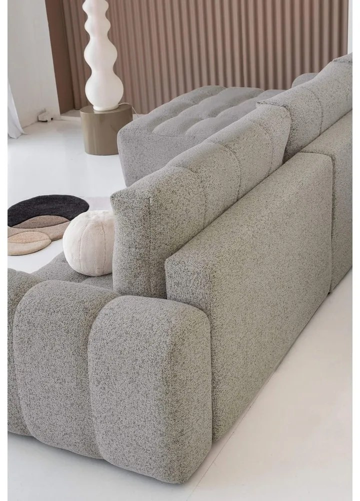 Colțar modular maro deschis extensibil/cu spațiu de depozitare (cu colț pe partea stângă) Lulu – Miuform