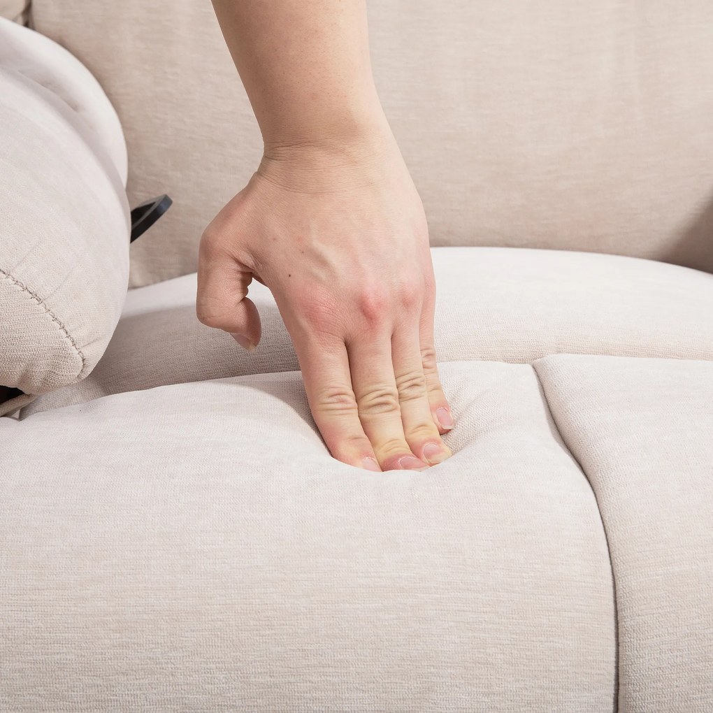 HOMCOM Fotoliu Reclinabil 145° cu Masaj și Încălzire cu 5 Programe și 8 Puncte Vibrante, Buzunare de Depozitare, Bej | Aosom Romania