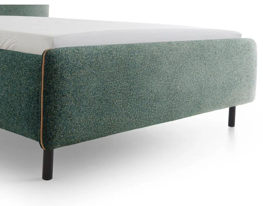 Pat matrimonial verde închis tapițat fără somieră 140x200 cm Primo – Meise Möbel