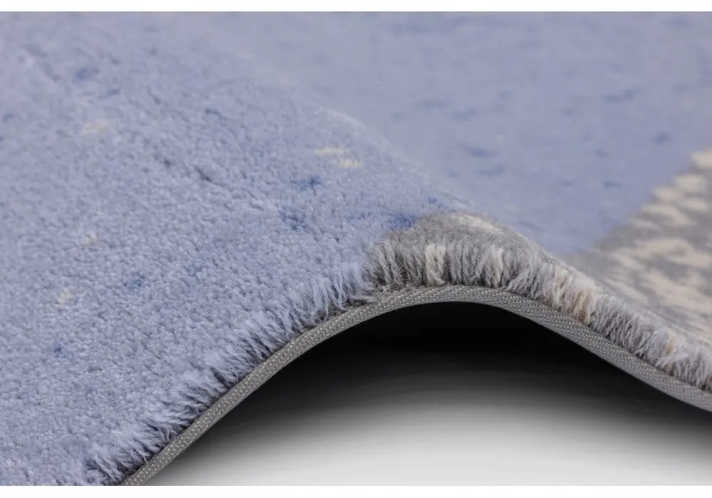Covor albastru deschis din lână 160x240 cm Folds – Agnella