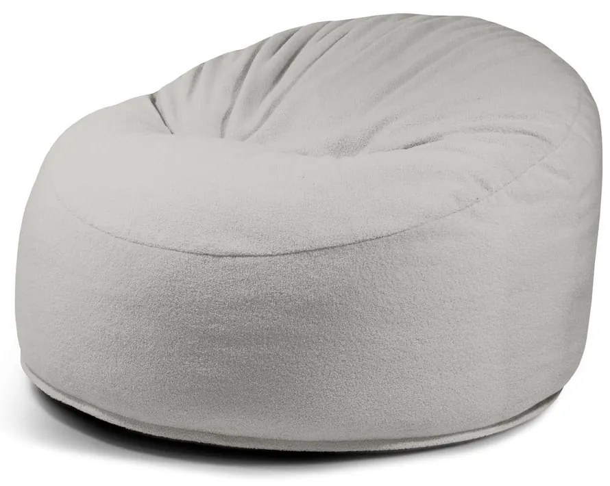 Fotoliu bean bag gri deschis cu tapițerie din țesătură bouclé Om 110 – SLOWDOWN