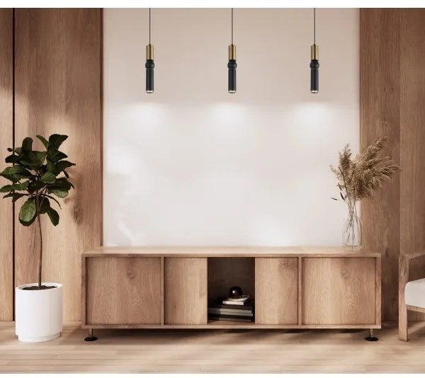 ITALUX PND-14290-1-BRO-BK - Lustră pe cablu ISIDORA 1xGU10/25W/230V negru/bronz