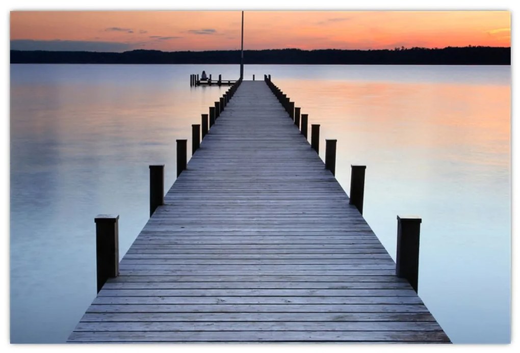 Tablou - Ponton de la Lacul Starnberger, Bavaria, Germania (90x60 cm)