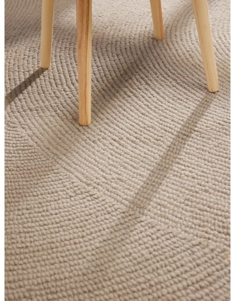 Covor tip traversă bej țesut manual din lână 80x300 cm Calmio – Hanse Home