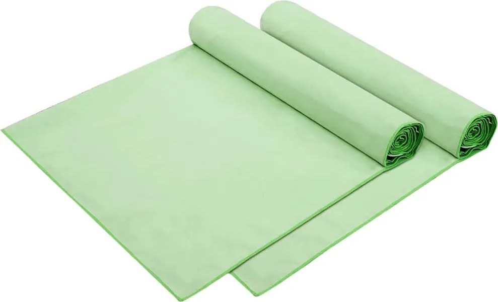 vidaXL Prosoape pentru șezlong 2 pcs Verde 210 x 75 cm