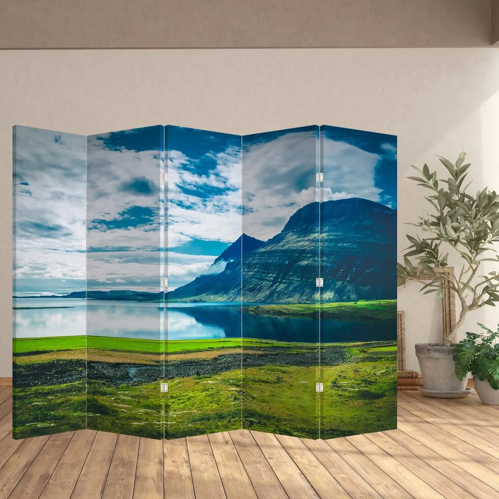 Paravan - Lac și munți (210x170 cm)