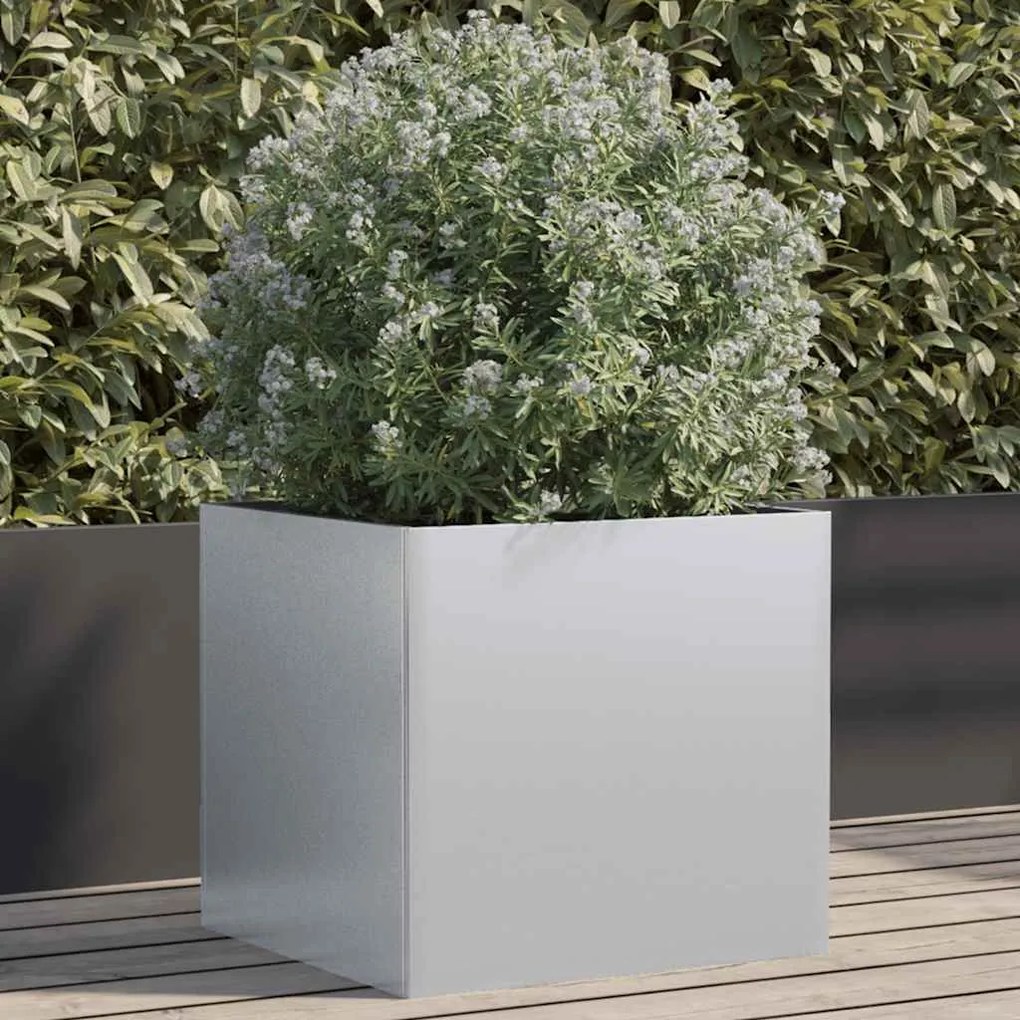vidaXL Jardinieră, argintiu, 49x47x46 cm, oțel galvanizat