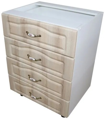 Corp inferior 60 cu 4 sertare Zebra MDF sonoma mustata
