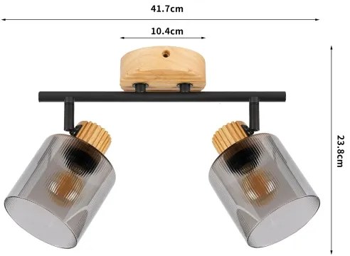 Brilagi - Spot HYGGE 2xE14/15W/230V lemn/fumuriu