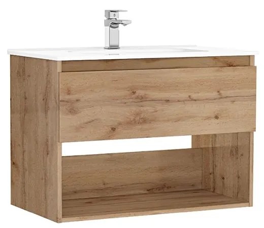 MOBILIER DAILY 80X46X56.5 STEJAR RUSTIC,1 SERTAR+RAFT,CU LAVOAR Stejar, 800x460 mm