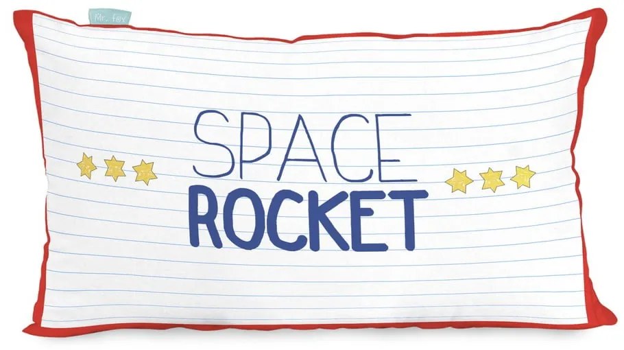 Față de pernă din bumbac cu 2 fețe Space Rocket, 50 x 30 cm