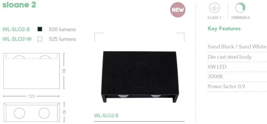 Aplica LED de perete design ambiental Sloane 2