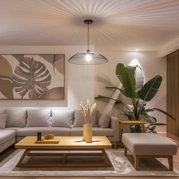 Abajur universal CURITIBA, Ø 60 cm, negru