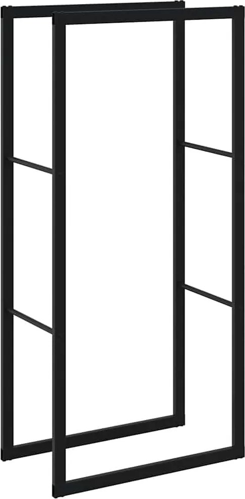 vidaXL Rastel pentru lemne de foc, negru, 55x30x116 cm oțel