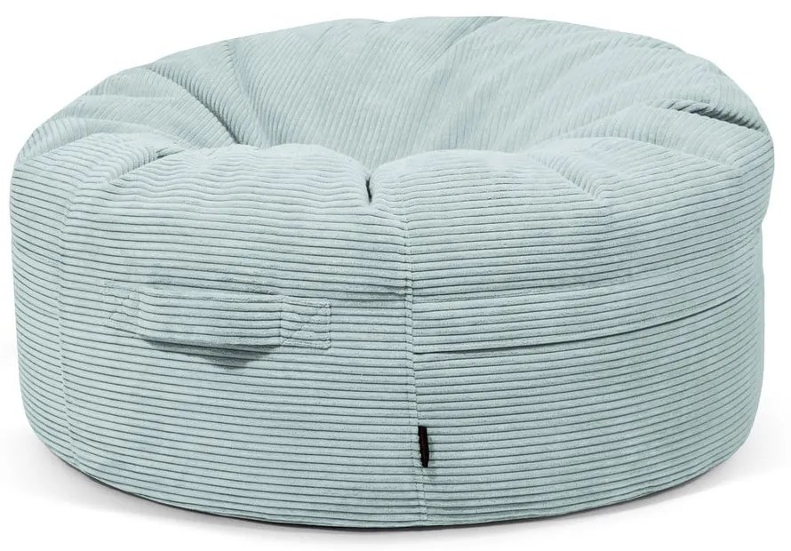 Fotoliu bean bag verde mentă cu tapițerie din catifea reiată Roll 105 – SLOWDOWN