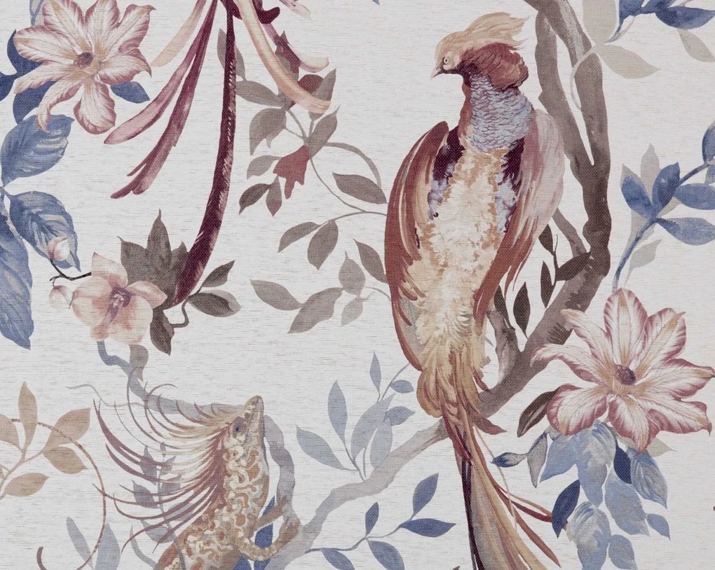 Tapet Bird Sonnet, Chambray Blue Luxury Paperweave, (fibre naturale), 1838 Wallcoverings, 5.1mp / rola