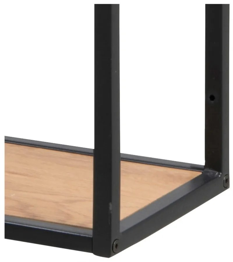 Bibliotecă de perete neagră/în culoare naturală cu aspect de lemn de stejar 75x91 cm Seaford – Actona