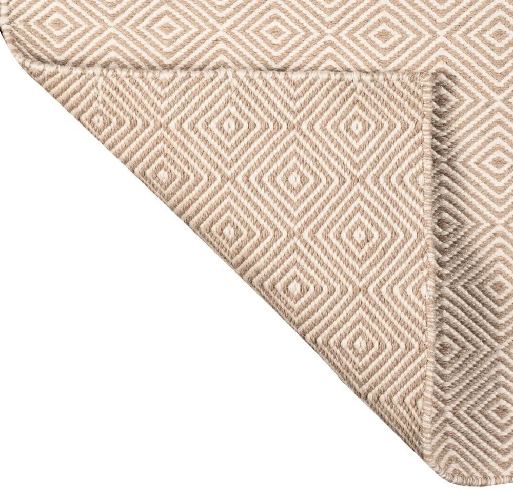 Covor reversibil pentru exterior din plastic reciclat Green Decore Solitaire, 160 x 230 cm, crem