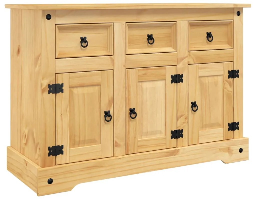 Servanta Corona, maro, 112x43x78 cm, lemn masiv de pin mexican