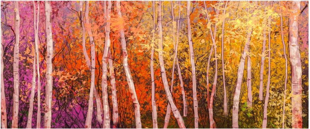 Tablou - Pădurea colorată (120x50 cm)