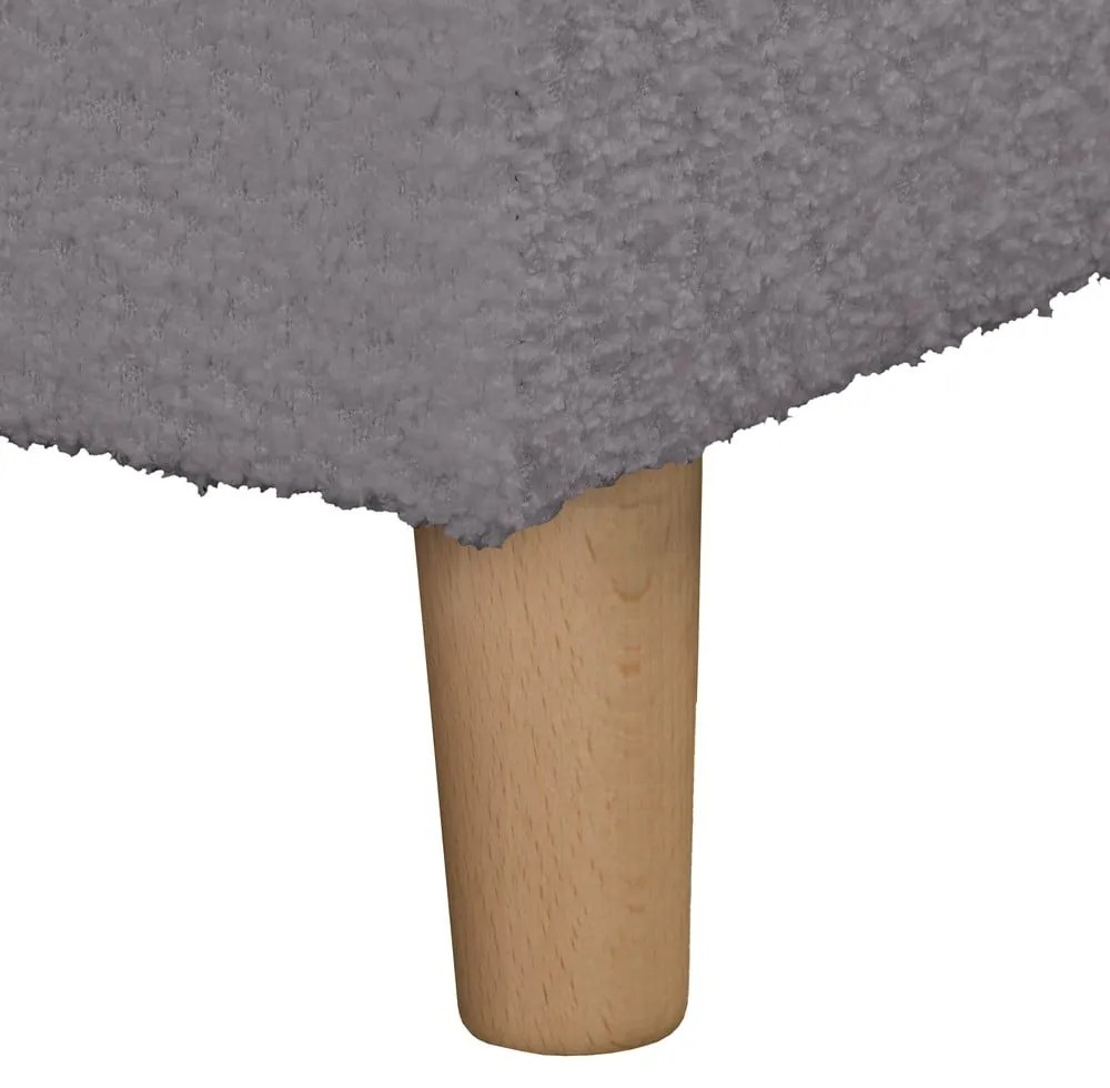 Colțar gri închis cu tapițerie din stofă bouclé (cu colț pe partea stângă ) Ariella – Ropez