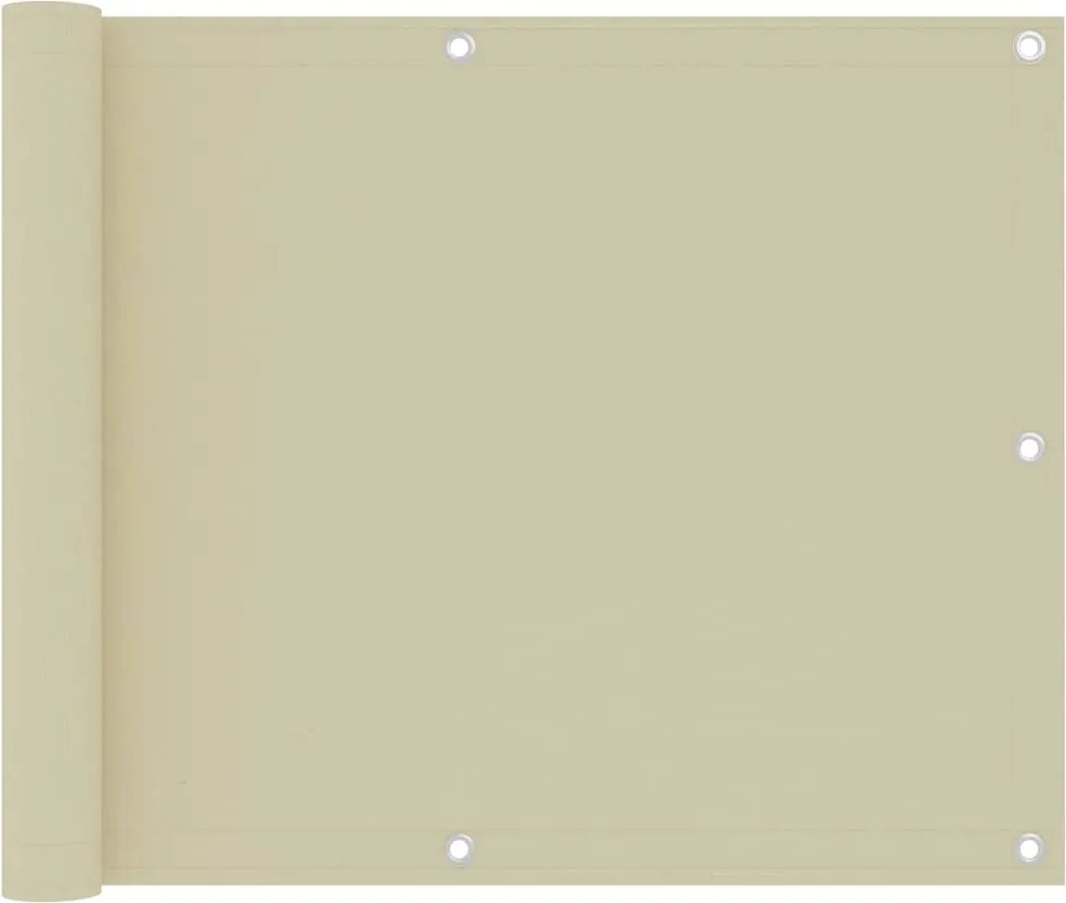 vidaXL Paravan pentru balcon, crem, 75x300 cm, țesătură oxford