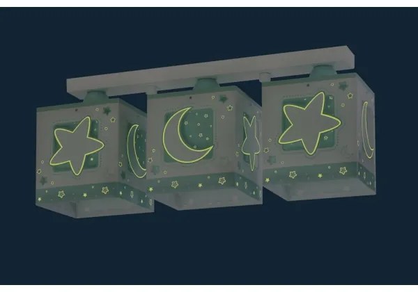 Dalber D-63233NH - Plafonieră copii MOONLIGHT 3xE27/60W/230V