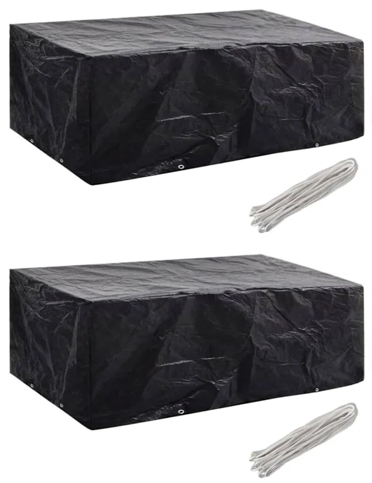 vidaXL Huse mobilier grădină, 2 buc., 200 x 160 x 70 cm, 8 ocheți