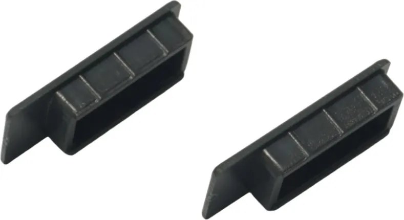 Capac pentru bara haine rectangulara Premium, finisaj gri antracit