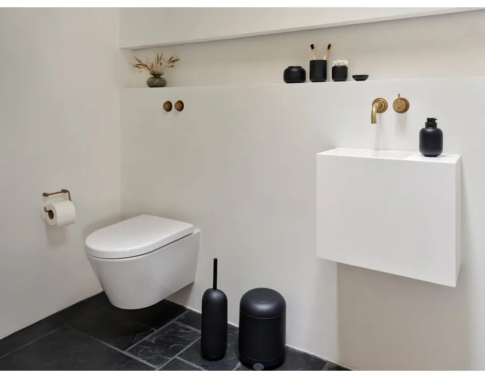 Perie de WC neagră din beton Sensu – Zone