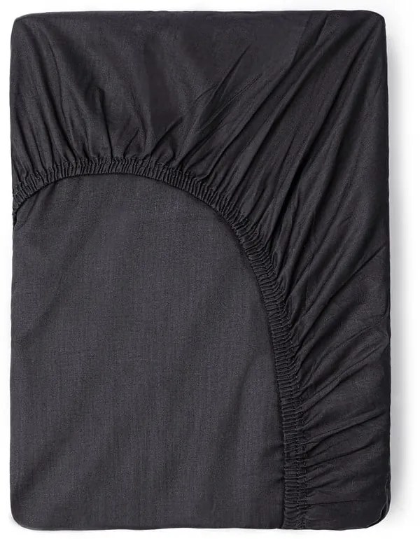 Cearșaf elastic din bumbac Good Morning, 90 x 200 cm, gri închis