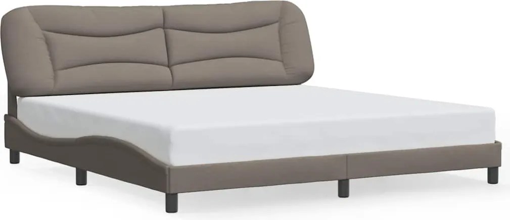 vidaXL Cadru de pat fără saltea, Hvar, gri taupe, 200x200 cm, textil