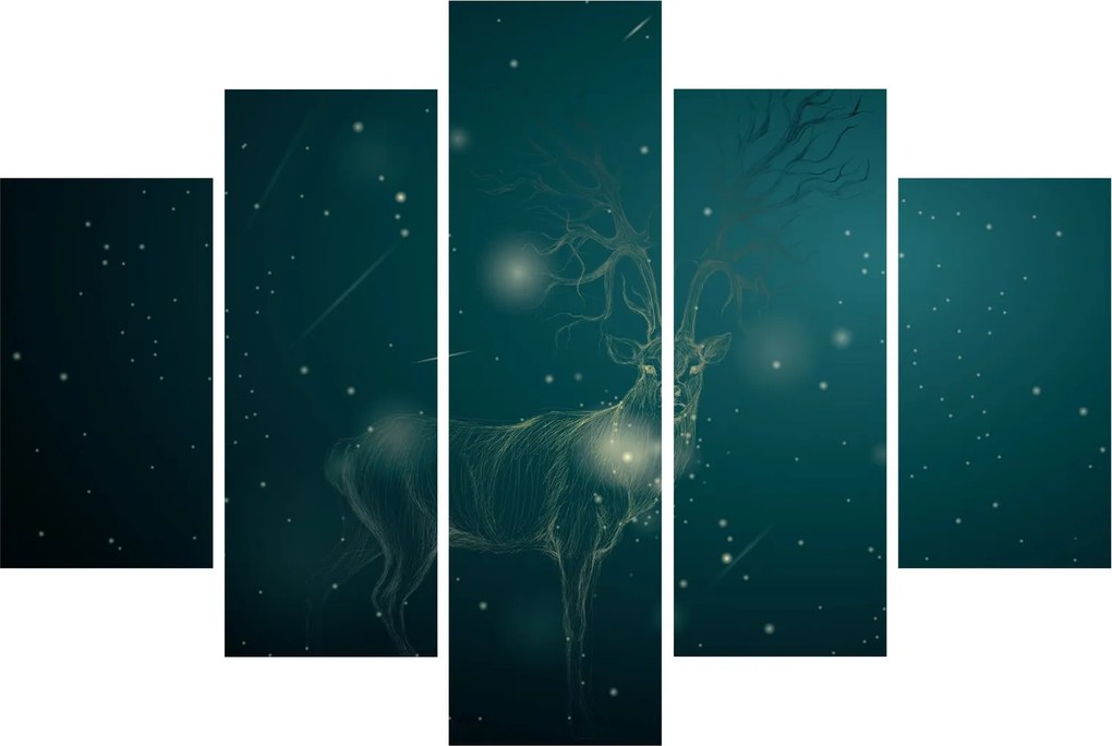 Tablou - Cerb magic noaptea (150x105 cm)