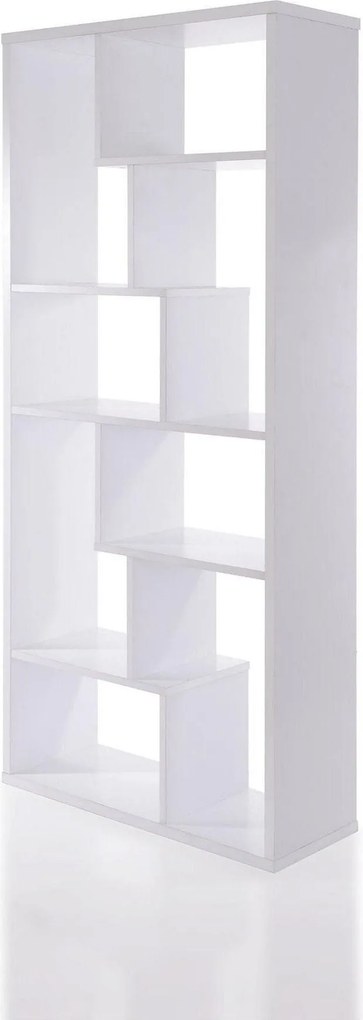 Biblioteca SERRA, alb, PAL melaminat, 90x30x184 cm