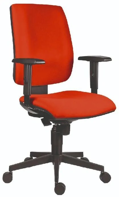 Scaun de lucru Flute cu cotiere, rosu