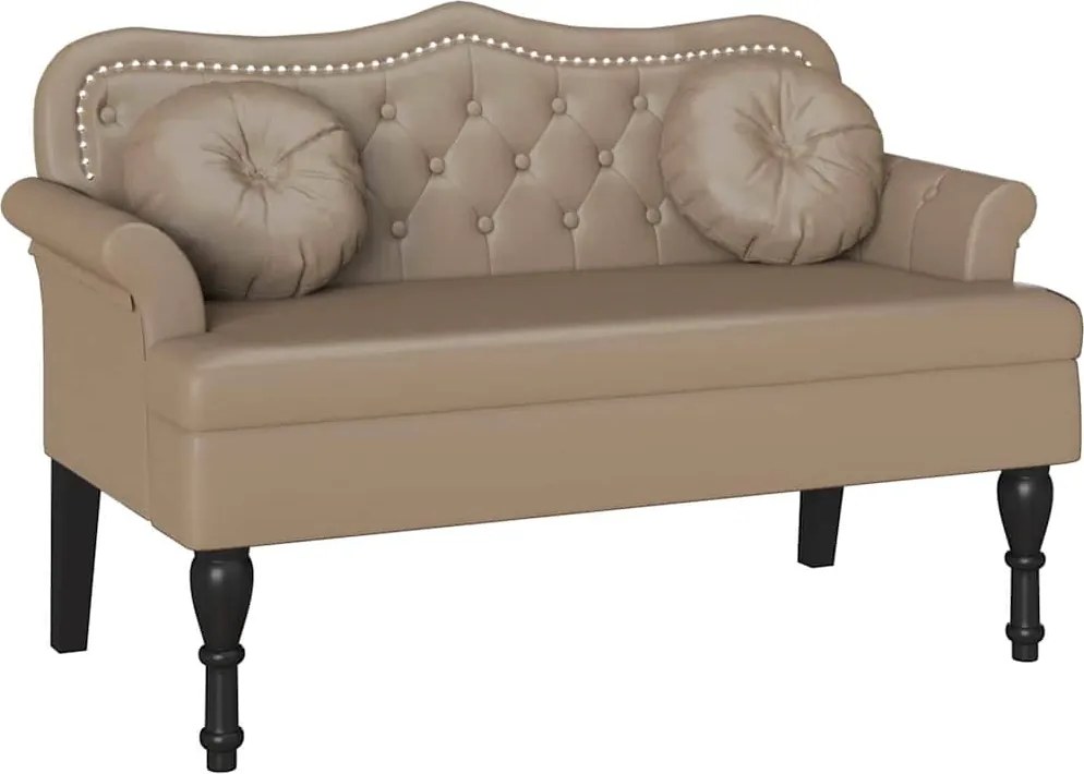 vidaXL Bancă Chesterfield cu pernă Cappuccino 120.5 x 65 x 75 cm