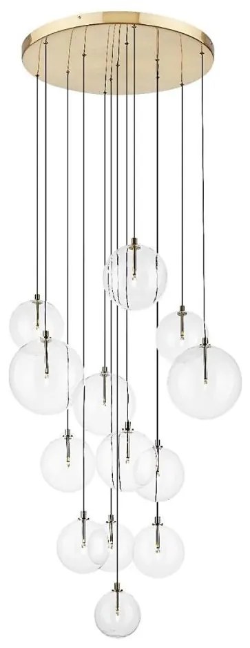 Zuma Line P0606-13B-2GAC - Lustra suspendată pe cablu MILAN 13xG9/2W/230V finisaj auriu