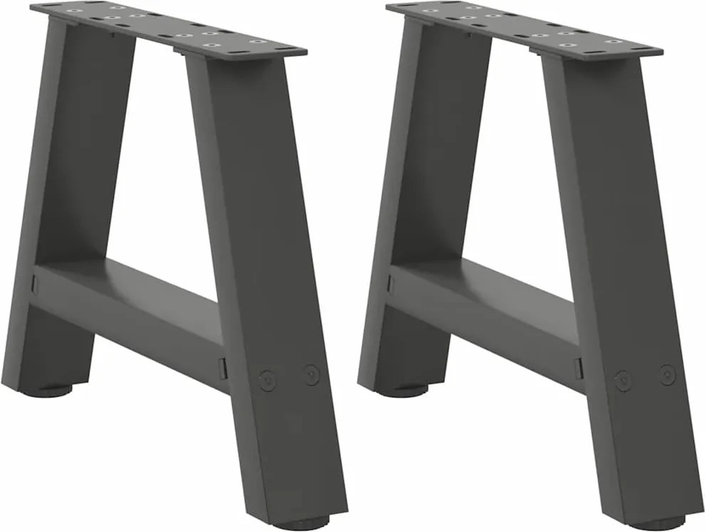 vidaXL Picioare pentru măsuță de cafea în formă de A, 2 buc., antracit, 50x(30-31) cm, oțel