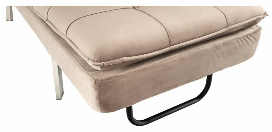 Fotoliu extensibil, gri maro TAUPE/crom, REMAN