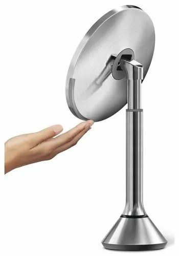 Oglindă cosmetică LED Simplehuman Sensor TouchDUAL, mărire 5x, argintiu mat